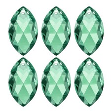 6Pack K9 Crystal Pendants Oval Beads 38mm Dark Green