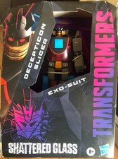 TRANSFORMERS SHATTERED GLASS DECEPTICON SLICER EXO-SUIT FIGURE HASBRO NEW MINT