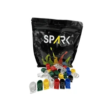 200pcs Spark Mix Color Tattoo Disposable Skull Head Shape Ink Cap 11mm x 13mm