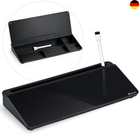 Schreibtisch Organizer Desktop Notiz Whiteboard Glas Schwarz Abwischbar FüR BüRo