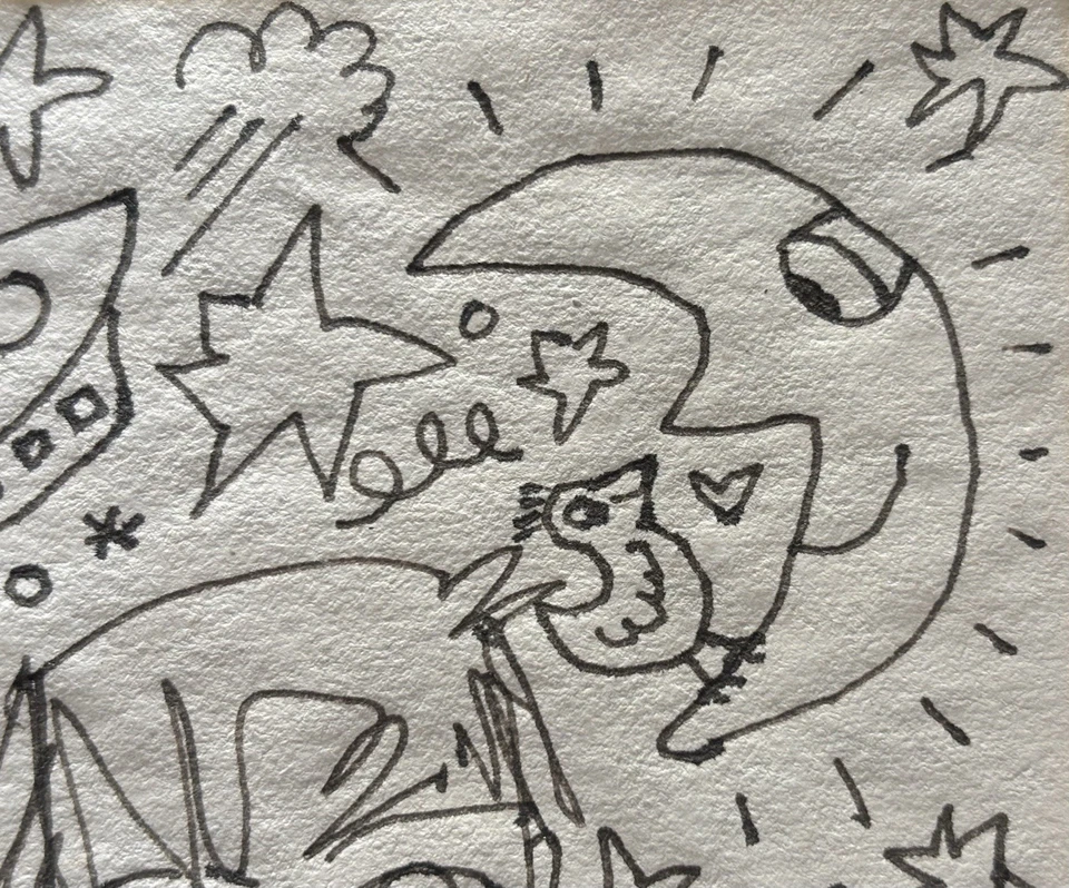 James Rizzi original Zeichnung, Unikat „ohne Titel“, handsigniert, 2000, gerahmt - Bild 4 von 4