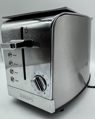 Krups 2slice Toaster KH732 Stainless Steel Wide Slot Bagel/Bread, Defrost Reheat