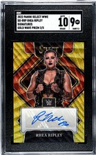 2022 Panini Select Wwe Rhea Ripley #SG-RRP Signatures Gold Wave /5 SGC 9 Auto 10