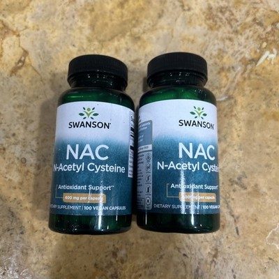 200 Cap Swanson NAC N-Acetyl Cysteine 600mg 2X100 Cap Liver Health Antioxidant