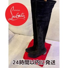 Christian Louboutin Women's Long Boots Studs Size 38 JP:24 W/ Bags 131727K Auth