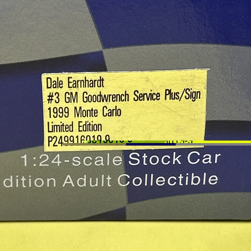 Dale Earnhardt 1/24 #3 GM Goodwrench Service Plus/Sign 1999 Monte Carlo Foto 2 de 4