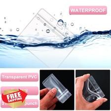 100 Pack Pink Lanyards w/ Clear Horizontal ID Badge Holders Name Tags Busines...