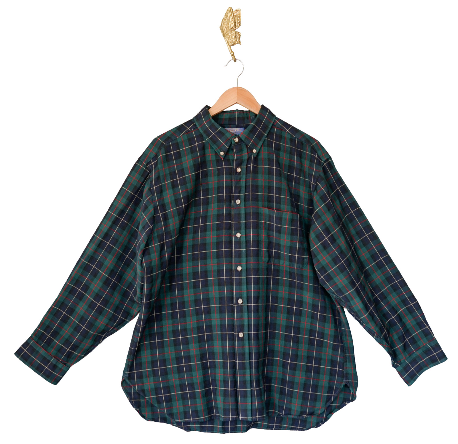 Pendleton Men Wool Plaid Windowpane Button Up shi… - image 2