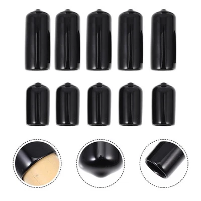 10Pcs Reusable Black Rubber Cue Head Covers Pool Billiard Accessory - Image 1 of 4
