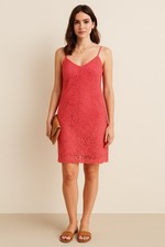 J.Crew Coral Lace Overlay Slip Dress – (Size 4)