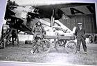 VINTAGE 1927 AVIATION PHOTOGRAPH KLM FOKKER F-XII PILOT & HELP AMSTERDAM AIRPORT