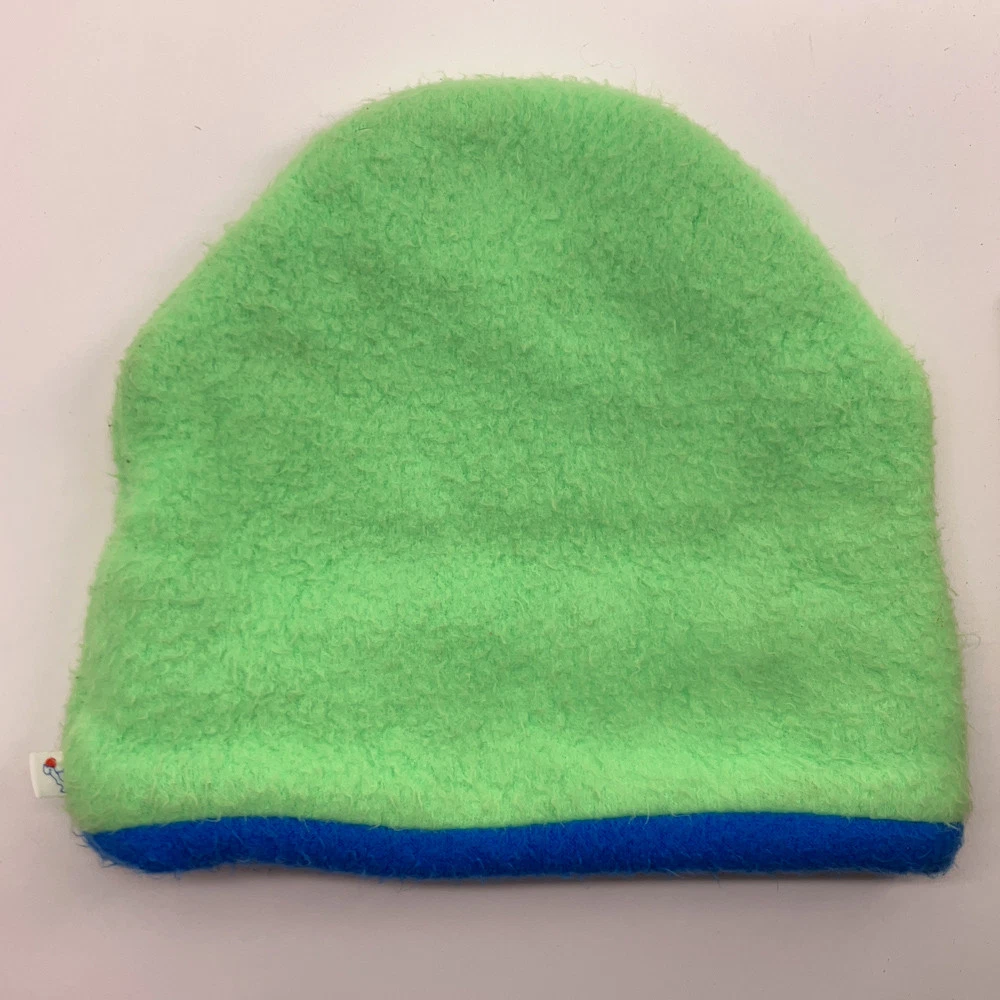 Vintage Hot Top neon green fleece turtle fur ski hat made Vermont