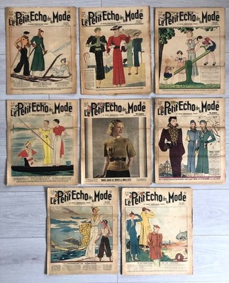 8x Zeitschriften LE PETIT ECHO DE LA MODE illustriert Jahr 1936