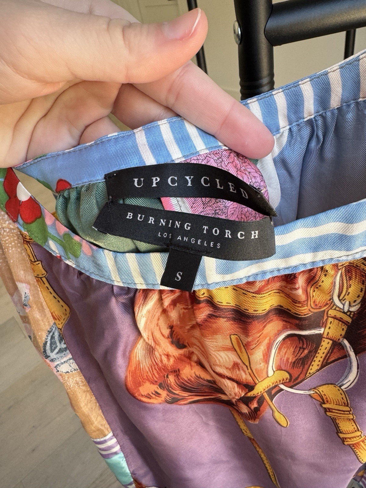 Burning Torch Multicolor Patchwork Upcycled Cropp… - image 2