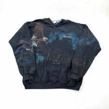 Vintage 90s Bald Eagle All Over Print Sweatshirt Arts Unlimited Men’s Size: L