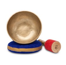 Bol Chantant Tibetain 7 Metaux Meditation Bouddha 1500g 22cm Set Bâton Coussinet