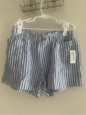 NWT Old Navy Blue and White Striped Elastic-Waist Shorts Girls Size L 10-12 