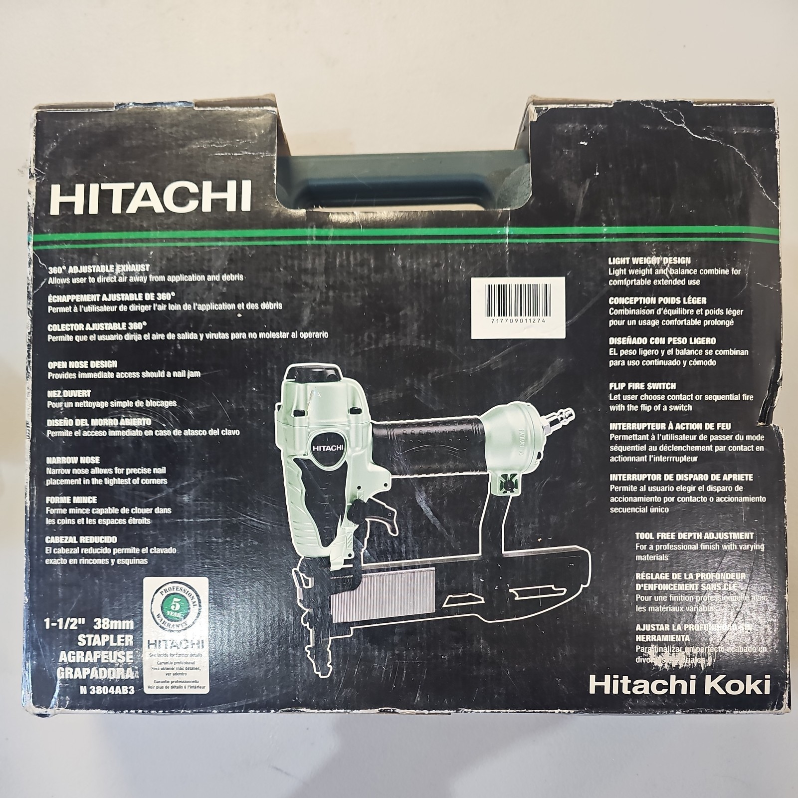 hitachi  N3804AB3 38mm 1-1/2 stapler Air Tool-NEW 