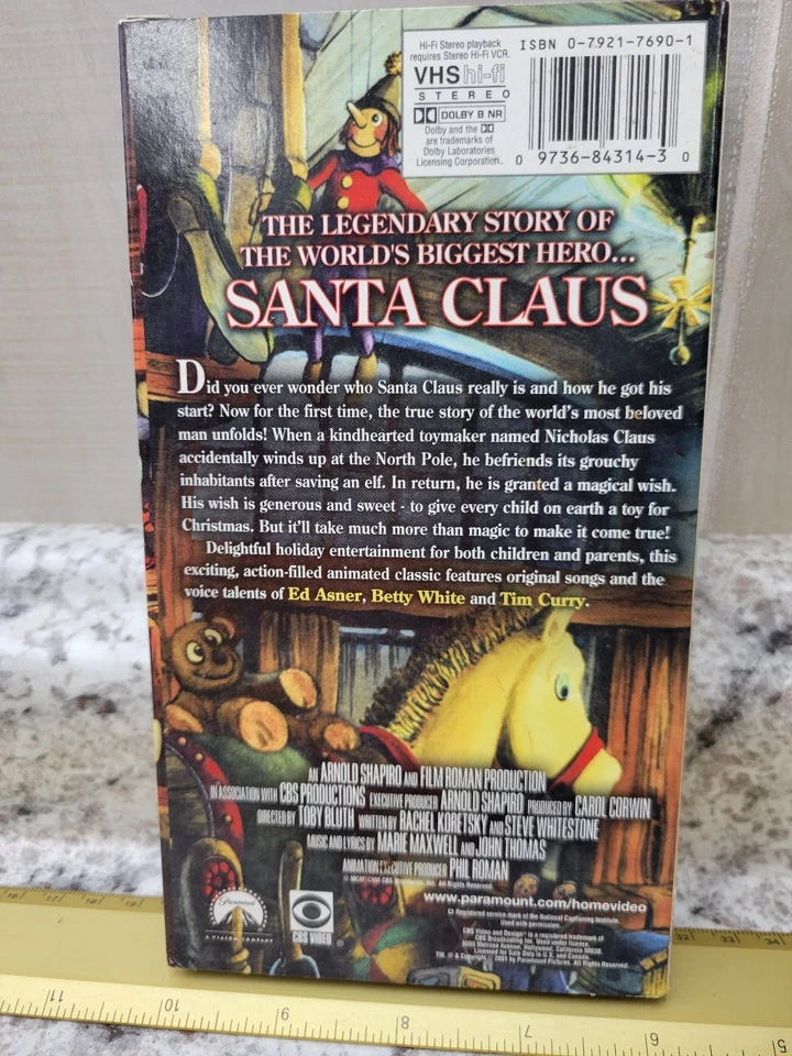 The Story of Santa Claus VHS 1996 Animated Family Paramount CBS Video - Image 2 of 2