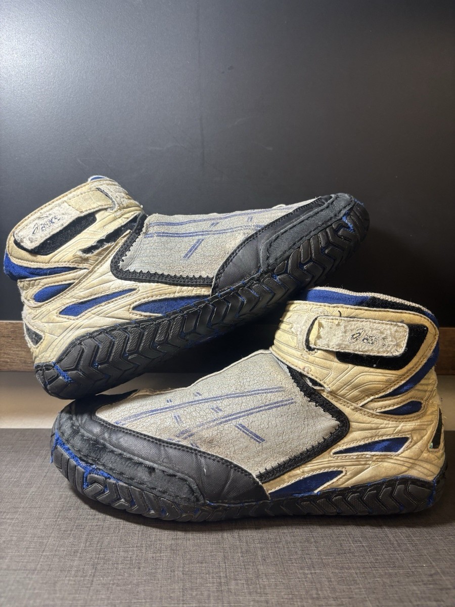 ASICS 54's Grey & Blue Size 9.5 Wrestling Shoes - Very Rare