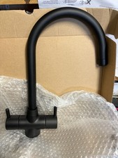 Howdens Rienza Monobloc Matt Black Swan Neck 2 lever Kitchen Tap TAP3402 New/box