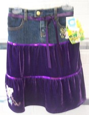 NEW Disney Tinkerbell GIRL'S DENIM VELVET SKIRT Size 6X