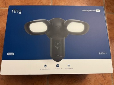 New Ring Floodlight Cam Pro Wired 2nd Gen (Newest Model) Retinal 4K - Black