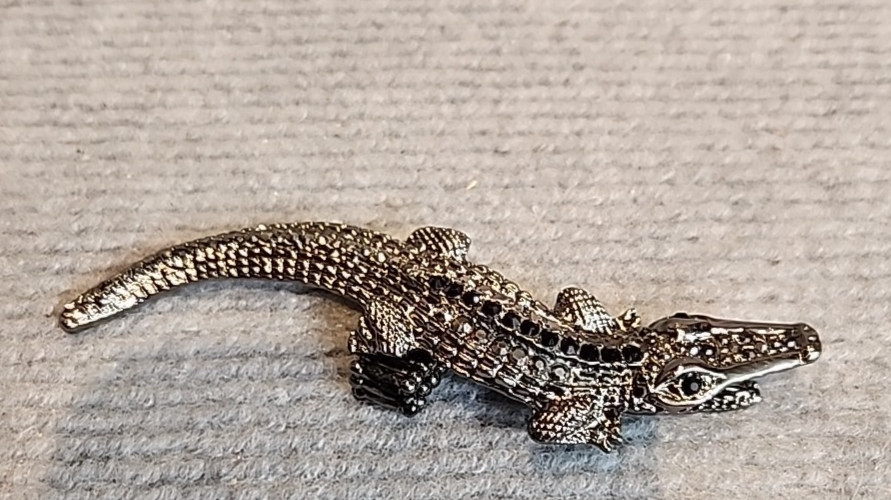 Ring Rhinestone Alligator Statement Stretch Black… - image 10