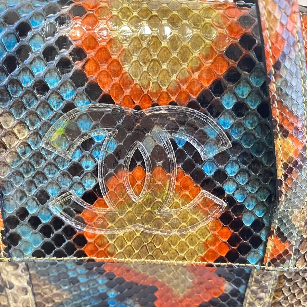 CHANEL Multicolor Python Leather Shoulder Bag Vin… - image 4