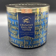 Bath & Body Works Crunchy English Toffee 3 Wick Jar 14.5 oz Christmas Bakery