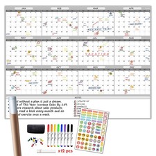 Wall Calendar 48"x60" 2026 Undated Dry Erase Jumbo Yearly Planning Board