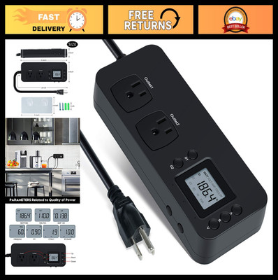 Electricity Usage Monitor - Power Consumption Meter, Watt Voltage Amp Tester, 2