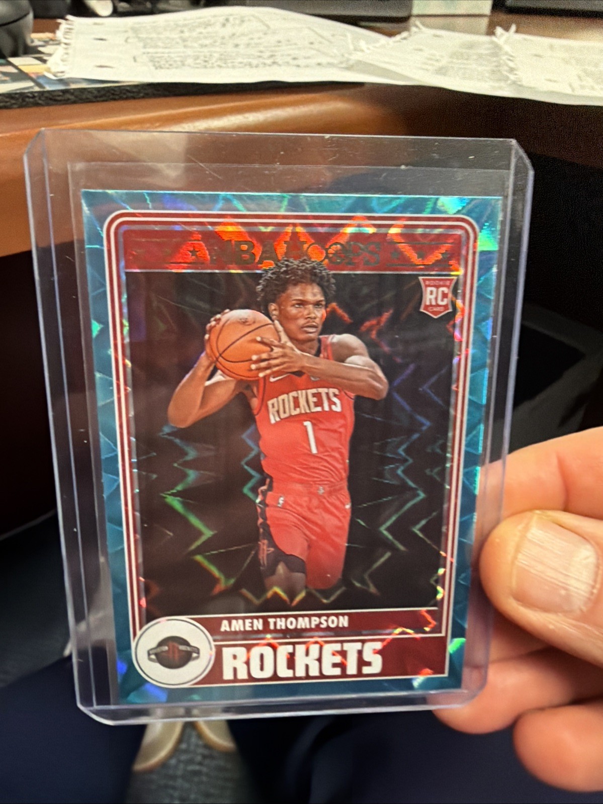 2023-24 NBA Hoops Tribute Teal Explosion Amen Thompson RC🔥📈