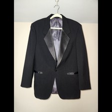 Christian Dior Tuxedo Jacket Vintage Suit Blazer Playboy Smoking Coat Mens 37 R
