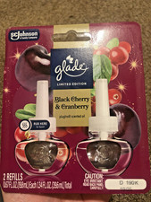 Glade Plugins Scented Oil Black Cherry Cranberry 2 Refills, Limited Edition