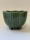 MCM McCoy Pottery Ribbed Footed Planter #612 Green