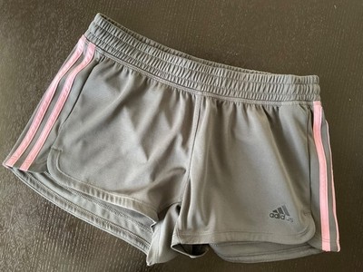 adidas Damen Shorts Hotpants Climalite Grau m. rosa Streifen Gr. S