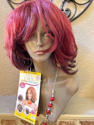 Motown Tress LET'S  Lace Deep Part Wig. Color#DXRDWN/99J. ITEM# LXP. TRUE