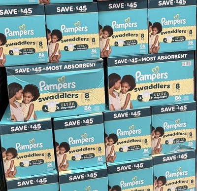 Pampers Swaddlers Active Baby Diapers Super Pack :Size 8- 86ct  (1 BOX)