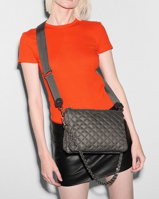 MZ WALLACE CROSBY PIPPA MAGNET Charcoal Grey CrossBody ￼ Bag Sold Out 