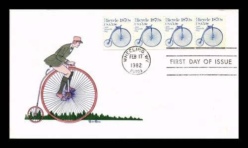 US COVER BICYCLE TRANSPORTATION SERIES FIRST DAY ISSUE TUDOR HOUSE CACHET