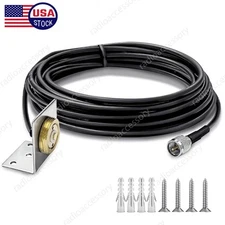 NMO L Bracket Fender Mount 3/4" Hole With Mini-UHF Male Adapter 15ft RG-58 Cable