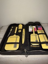 Vintage Traveling 8 PIECE Vanity set MIRROR BRUSH CELLULOID ART DECO -Zip Case