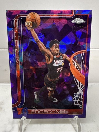 2025-26 Topps Chrome Sapphire Update VJ Edgecombe Rookie Card RC PURPLE SSP /75