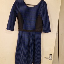 Poem Royal Blue And Black Striped Dress Size 10