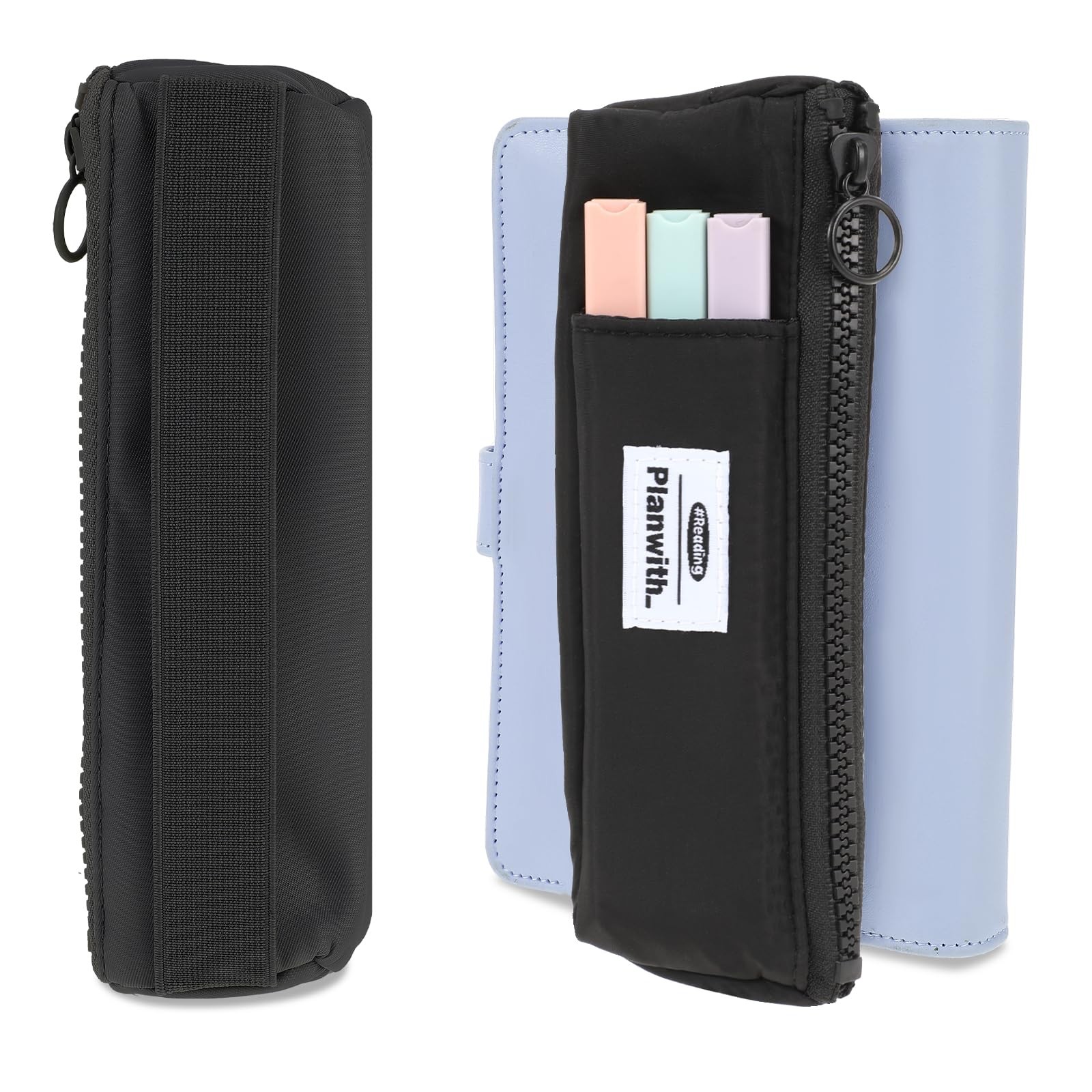 Pouch, Elastic Pen Holder For Zipper Small, Black