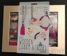 DIY Wooden Charm  Tassel Jewelry Kit Multi-color One Size, New in Box by STMT