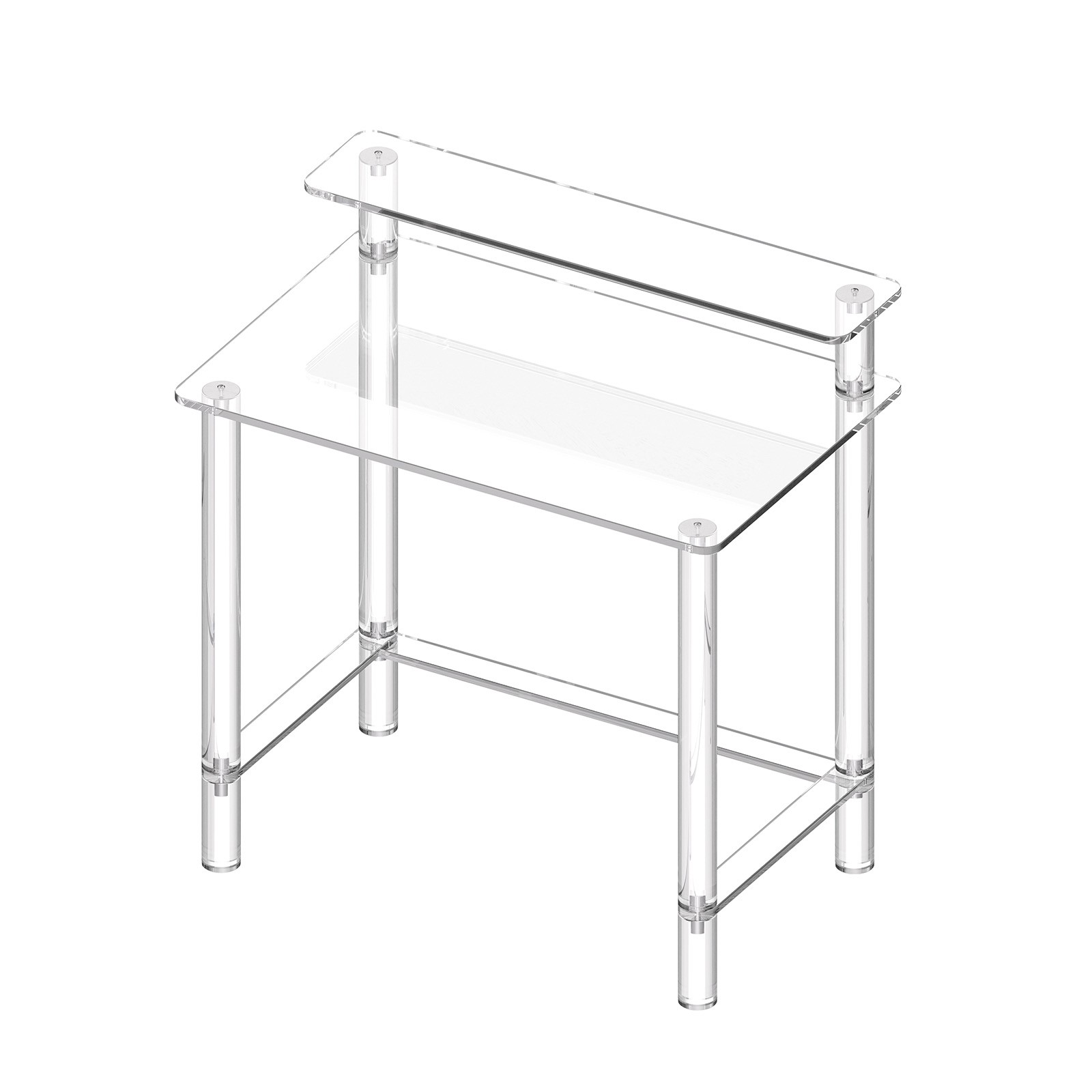 Uimoso Acrylic Desk with Two Levels and Monitor Riser for Office or Study Use