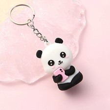 Cute Panda Couple Keychain Pendant, Cartoon Car Bag Key Chain New Gift for Women