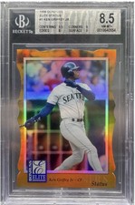 1998 DONRUSS ELITE KEN GRIFFEY JR STATUS #1 GOLD /100 DIE-CUT BGS 8.5 LOW POP